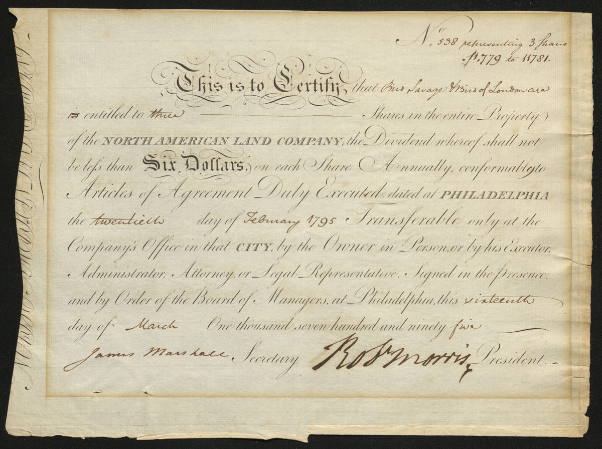Certificate with black ink shows writing and signatures