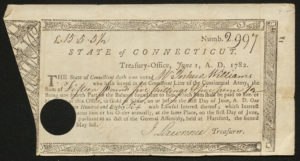 Certificate with black ink shows an intricate border with side and circle cut outs