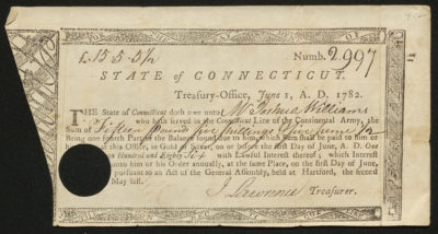 Certificate with black ink shows an intricate border with side and circle cut outs